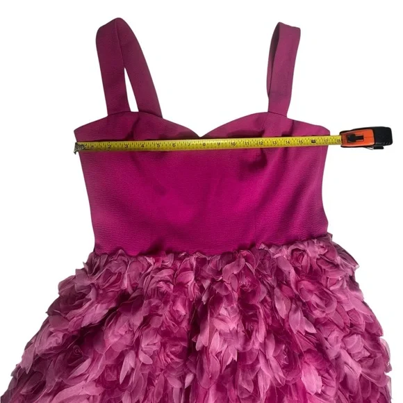 NWT Dress The Population Melanie Floral Applique Mixed Media Mini Dress L - Picture 8 of 10